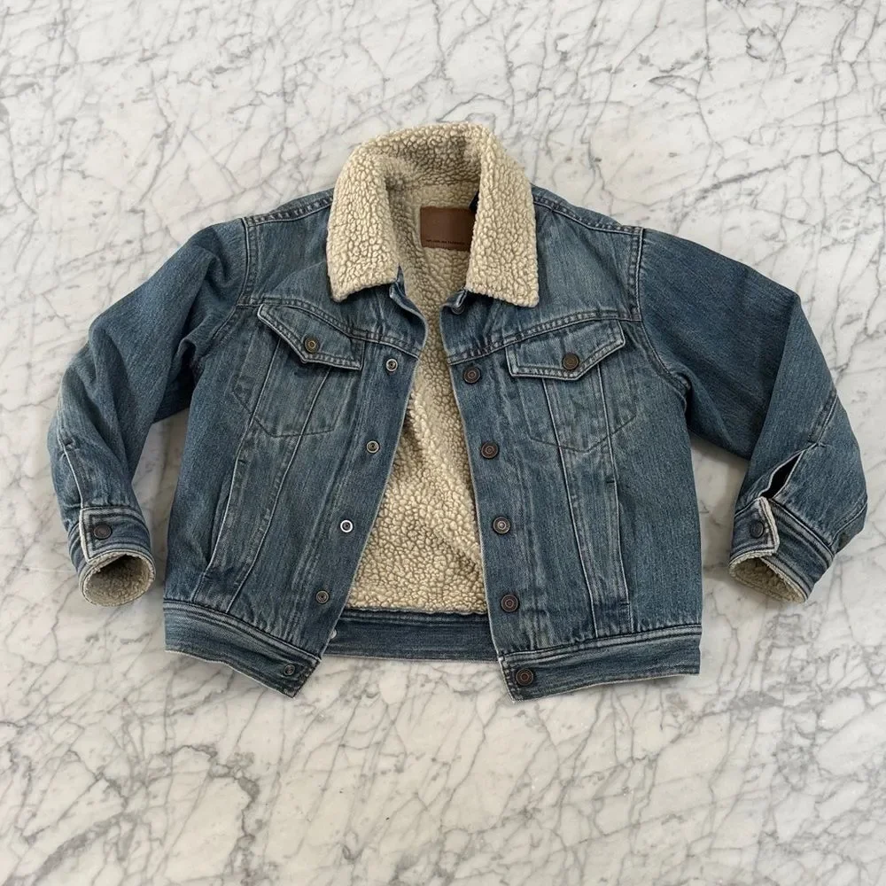 Kids Gap Sherpa Denim Jacket Sz 5/6